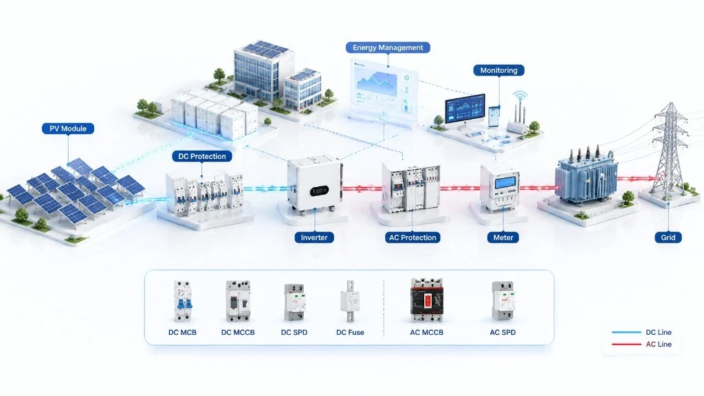 Commercial and industrial PV protection layout
