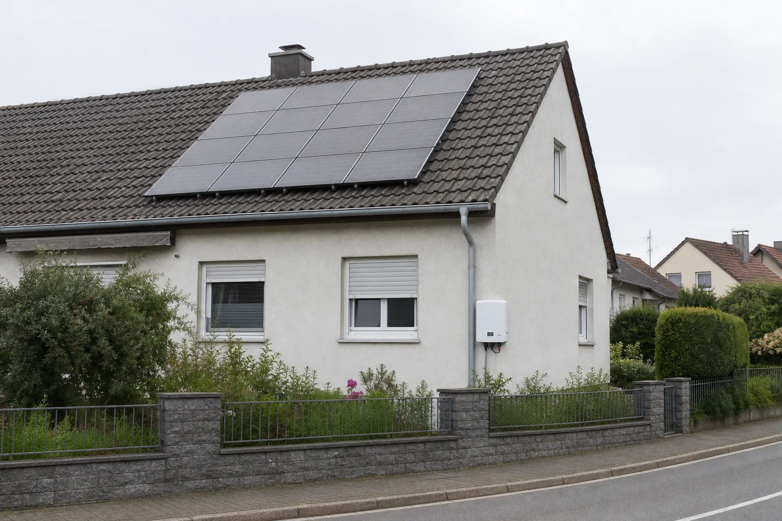 House roof with a photovoltaic array