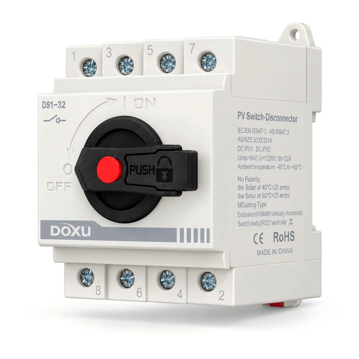 Photovoltaic DC Isolating Switch 1200V 32A 2P DS1-32 Doxu-1