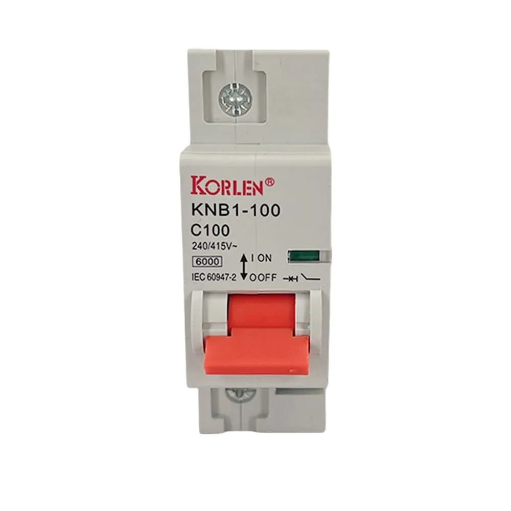 Modular Circuit Breaker Single Pole 80–100A 3kA KNB1-100 Korlen
