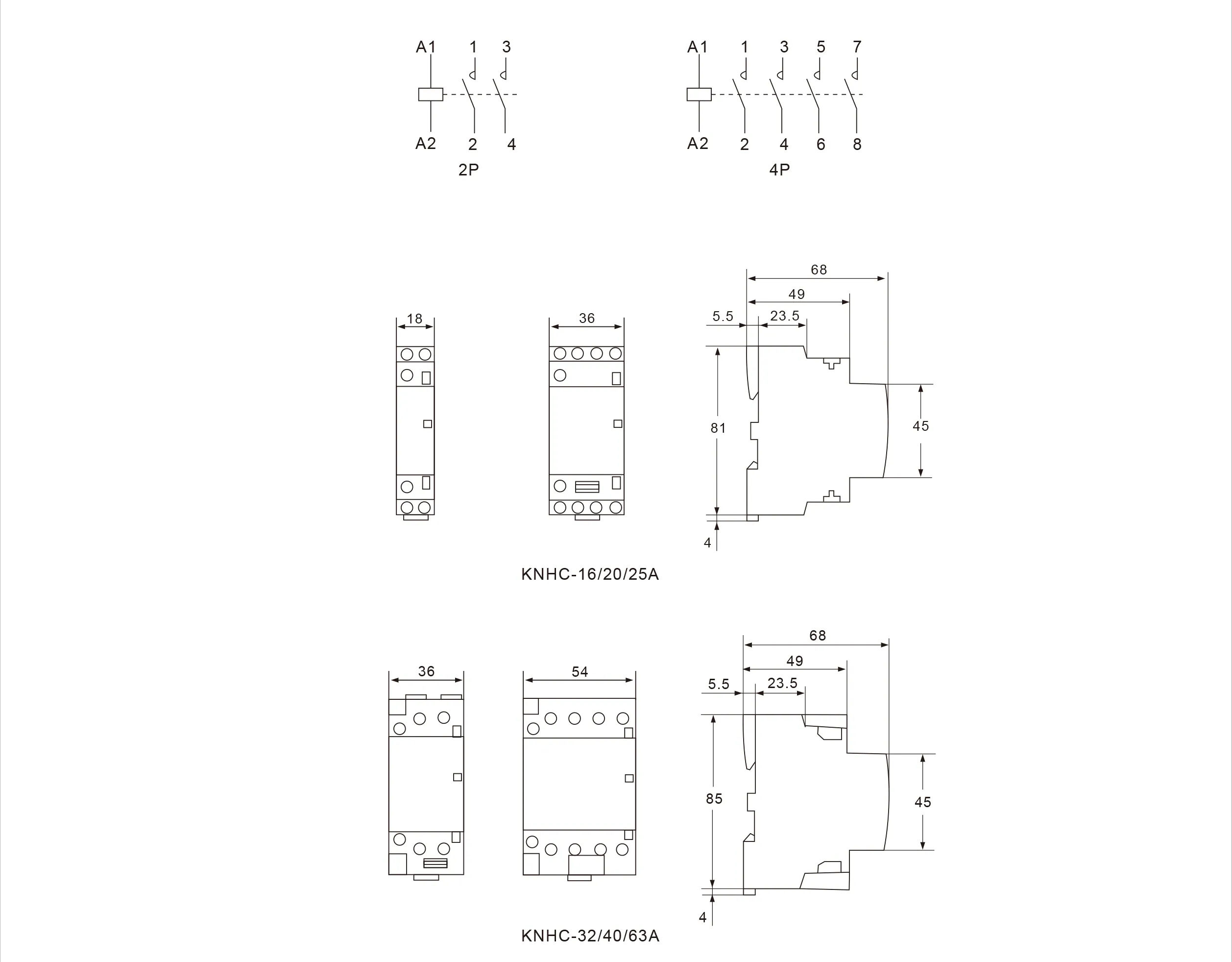 KNHC Modular Contactor wiring
