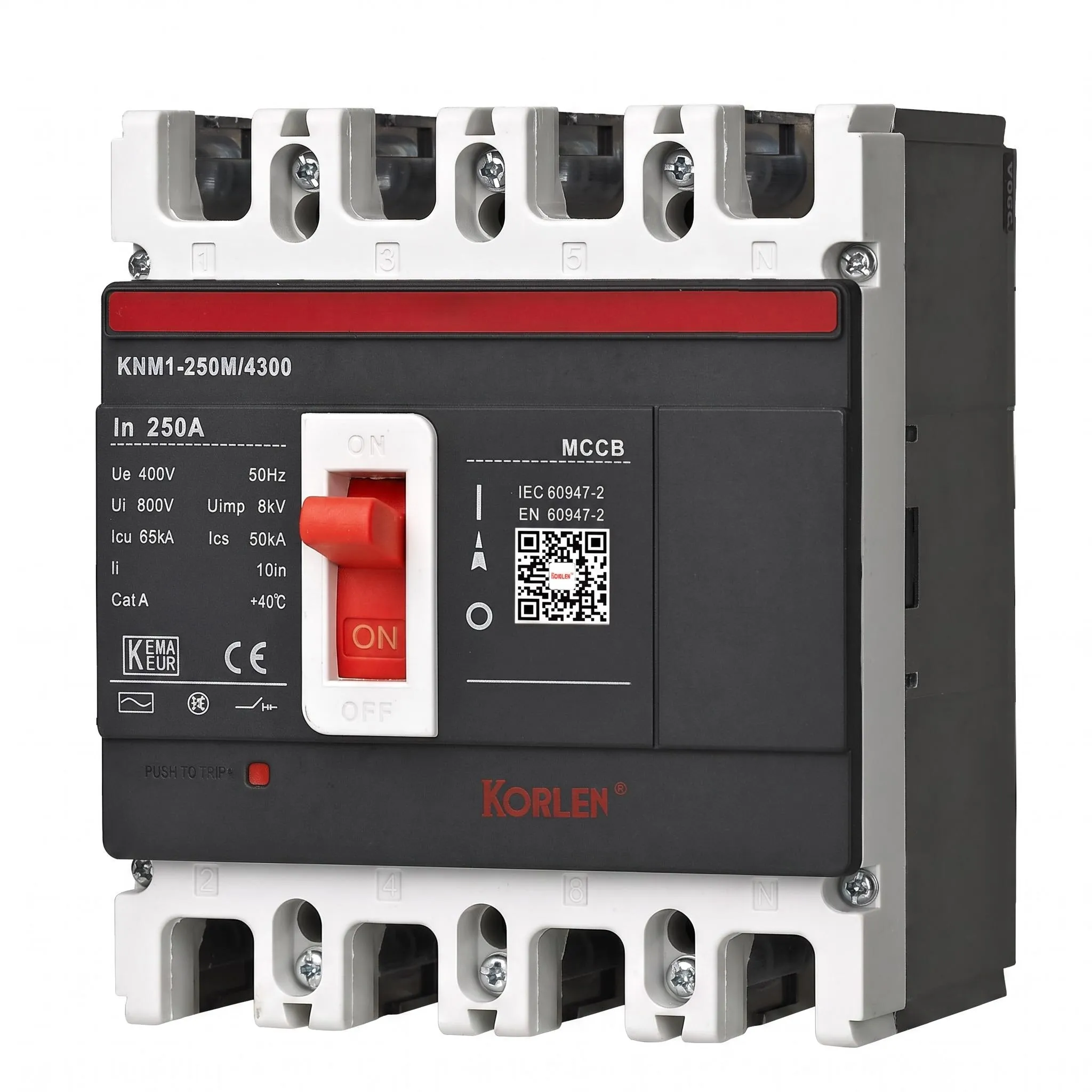 Panel Mount MCCB 4P 125–200A KNM1 Korlen