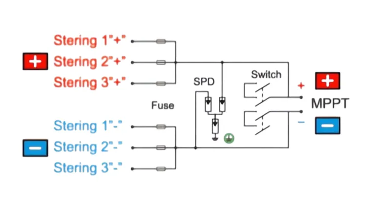 KNX5PV-H/B-3/1 Combiner Box wiring