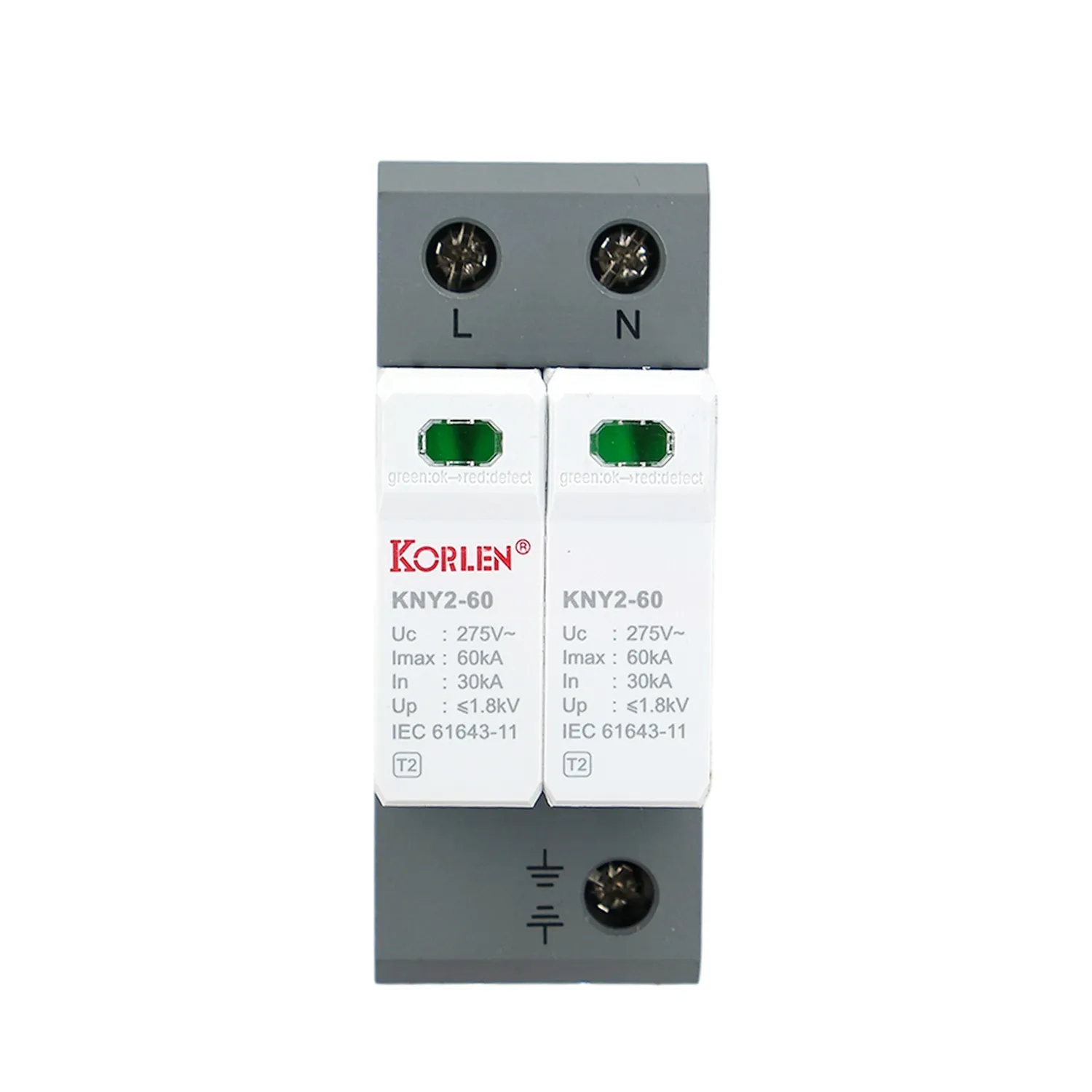 Surge Protection Device Type 1+2 DIN Rail 2P Imax 50kA KNY2-60 Korlen